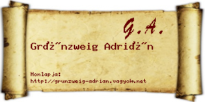 Grünzweig Adrián névjegykártya
